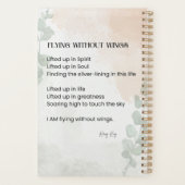 羽飛んでいる無し詩の言葉書なし プランナー手帳 (裏面)