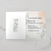 羽飛んでいる無し詩の言葉書なし 箔グリーティングカード (外側レイダウン)