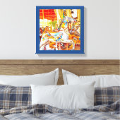 羽馬回転木馬メリーゴーラウンド キャンバスプリント (インサイチュ (寝室))