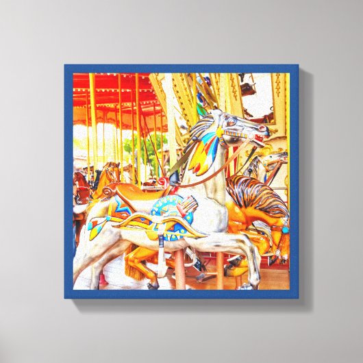 羽馬回転木馬メリーゴーラウンド キャンバスプリント (正面)