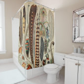 羽鳥の野生生物アンティーク羽 シャワーカーテン (インサイチュ)