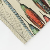 羽鳥の野生生物アンティーク羽 フリースブランケット (角)