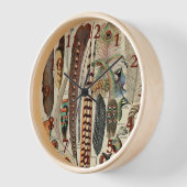 羽鳥の野生生物アンティーク羽 壁時計 (傾斜)