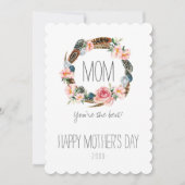 羽|の母の日の水彩画の花柄 カード (正面)