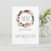 羽|の母の日の水彩画の花柄 カード (スタンド正面)