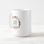 羽|の母の日の水彩画の花柄 コーヒーマグカップ (正面左)