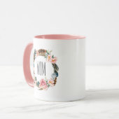 羽|の母の日の水彩画の花柄 マグカップ (正面左)