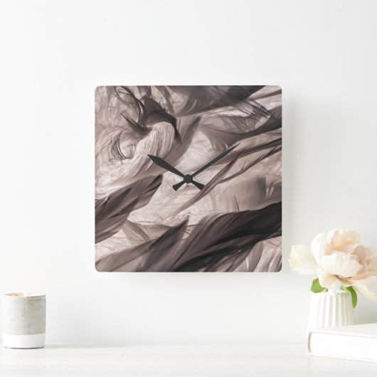 羽 スクエア壁時計 (ホーム)