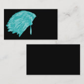 羽、上、天然名刺、青、 名刺 (正面/裏面)