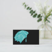 羽、上、天然名刺、青、 名刺 (スタンド正面)