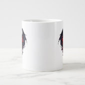 羽+剣+赤バラのゴシックハート ジャンボコーヒーマグカップ (正面)