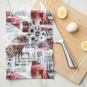 羽、民族。 キッチンタオル (四つ折り)