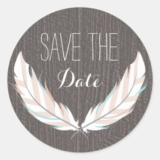 羽 + 納屋木保存日付のステッカー ラウンドシール (正面)