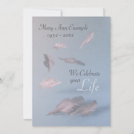 羽-葬儀パーソナライズされた/生活お祝い 招待状