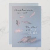 羽-葬儀パーソナライズされた/生活お祝い 招待状 (正面/裏面)