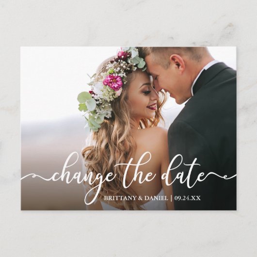 習エレガント字で日付が変わる新しい日 ポストカード (正面)