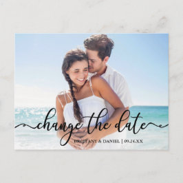 習エレガント字の新しい日付を変更 ポストカード