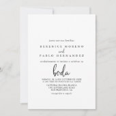 習エレガント字スペインの結婚の 招待状 (正面)