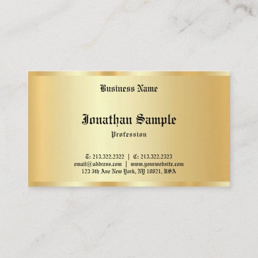 習カスタム字スクリフェイクプト金ゴールドラグジュアリーテンプレート 名刺 (裏面)