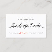 習字のスクリプト顧客の紹介 紹介カード (正面)