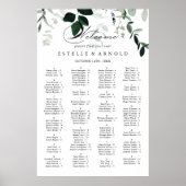 習字のミニマリストのアルファベットの座席表 ポスター (正面)