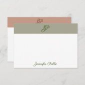 習字のモノグラエレガントム名色テンプレート ノートカード (正面/裏面)