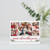 習字の応援が今年5度、写真赤 ポストカード (スタンド正面)