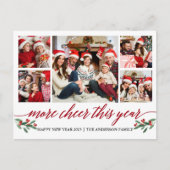 習字の応援が今年5度、写真赤 ポストカード (正面)