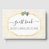 習字の水彩のシーシェル結婚の文字 ゲストブック (正面)