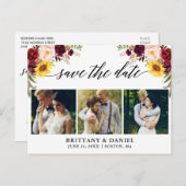 習字の混合フローラ保存日付3の写真 案内ポストカード (正面/裏面)