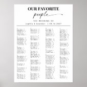 習字の結婚座席表 ポスター (正面)