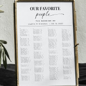 習字の結婚座席表 ポスター