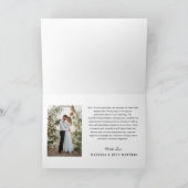 習字を使ったカスタムウェディングエレガントフォト サンキューカード (内部)