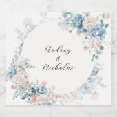 習字スクリプトのフローラ結婚の スパークリングワインラベル (シングルラベル)