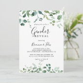 習字スクリプトの葉ジェンダー表示パーティー 招待状 (スタンド正面)