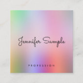習字スクリプトカラフルテンプレートスタイリッシュ スクエア名刺 (正面)