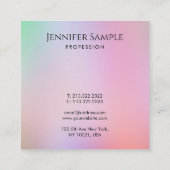 習字スクリプトカラフルテンプレートスタイリッシュ スクエア名刺 (裏面)