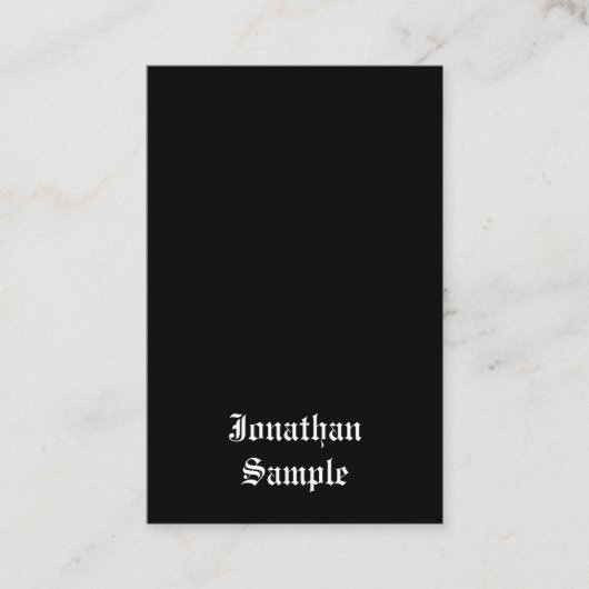 習字スクリプトクラシック白黒レトロの外観 名刺 (正面)