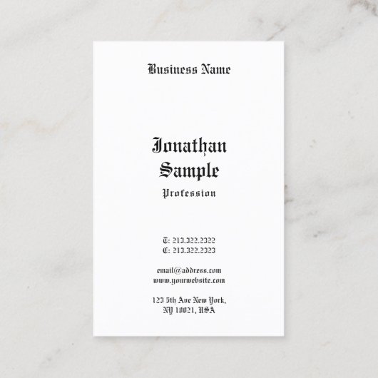 習字スクリプトクラシック白黒レトロの外観 名刺 (裏面)