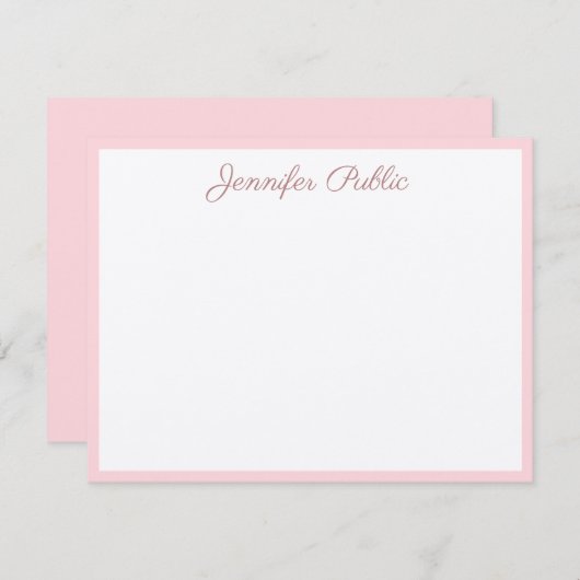 習字スクリプトシックテンプレート実在クラフト紙 ノートカード (正面/裏面)