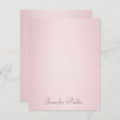 習字スクリプトトレンディーバラ金ゴールドエレガントモダン ノートカード (正面/裏面)