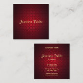 習字スクリプト名ダマエレガントスクテンプレート スクエア名刺 (正面/裏面)