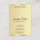 習字スクリプト名金ゴールドの外観モダン垂直 名刺 (裏面)