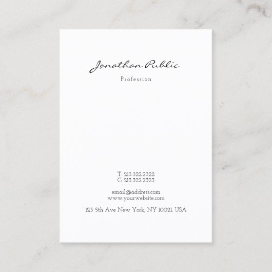 習字スクリプト文字エレガントシンプルテンプレート 名刺 (裏面)