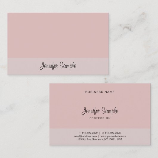 習字スクリプト文字エレガントテンプレートモダン 名刺 (正面/裏面)