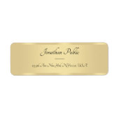習字スクリプト文字フェイク金ゴールドエレガントテンプレート ラベル (正面)