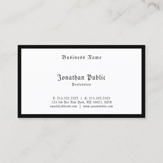 習字スクリプト白黒エレガントテンプレート 名刺 (裏面)