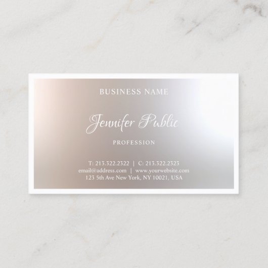 習字スクリプト美しいサロンテンプレート エレガント 名刺 (裏面)