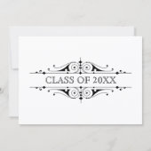 習字スクリプト羽毛クイル卒業 招待状 (裏面)