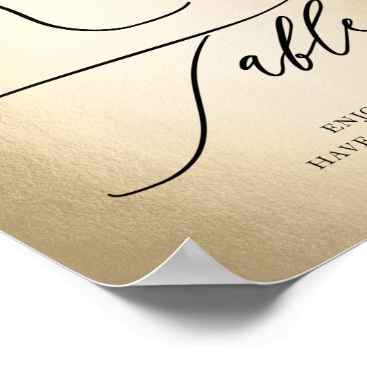 習字スクリプト金ゴールドキッドの表結婚のサイン ポスター (角)